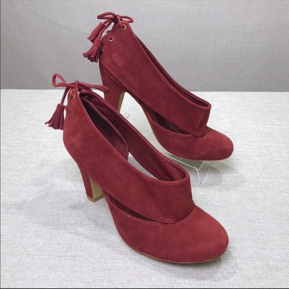 Jeffrey Campbell Shoes - JEFFREY CAMPBELL Mabel Red Suede Booties 10